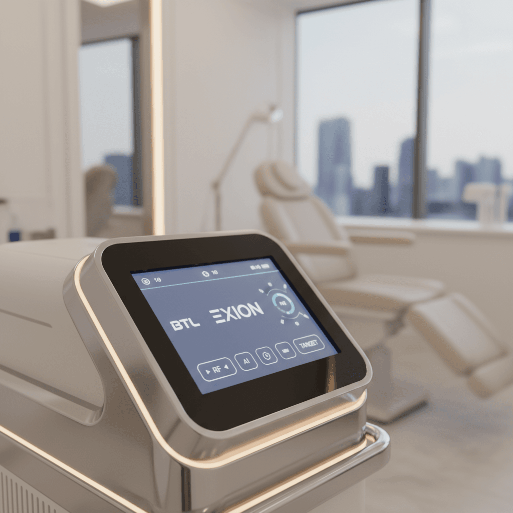 Equipo de tecnología BTL EXION en clínica de medicina estética